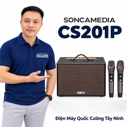 Loa karaoke xách tay SONCAMEDIA CS201P Bass 20cm 100W RMS