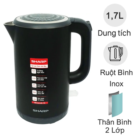 Bình đun siêu tốc 1.7 lít Sharp EKJ-17EVPS-BK