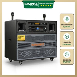 Loa Kéo Điện Nanomax Pro-603 Bass Đôi 40cm 2200w