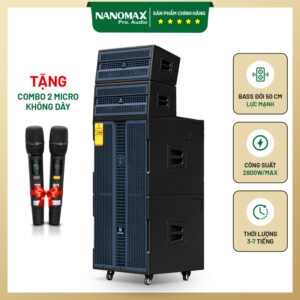 Loa Kéo Nanomax Pro-218h Bass Đôi 50cm 2800w