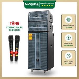 Loa Kéo Nanomax Pro-555b Bass Đôi 40cm 2400w