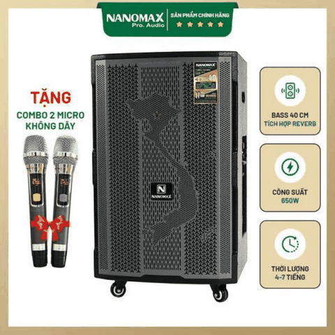 Loa kéo Nanomax SK-0209 Bass 40cm 650W Karaoke Bluetooth