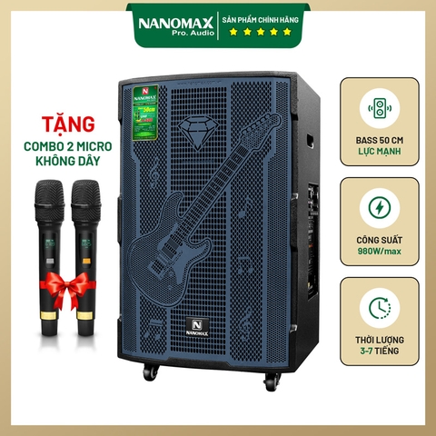 Loa Kéo Nanomax A-500 Bass 50cm 980W Max Karaoke Bluetooth