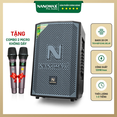 Loa Karaoke Nanomax NK-200 Bass 20cm 120W Max Karaoke Bluetooth