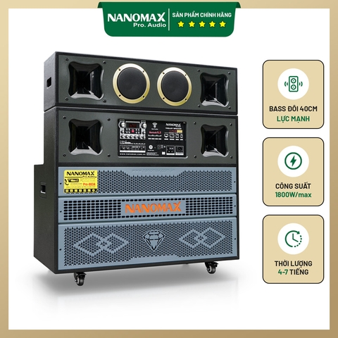 Loa Kéo Bình & Điện Nanomax Pro-803A Bass đôi 40cm 1800W Max