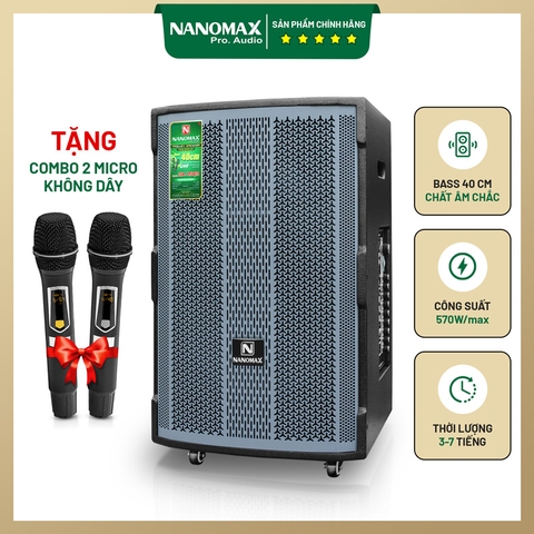 Loa Kéo Nanomax SK-15Q3 Bass 40cm 570W Max Karaoke Bluetooth