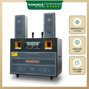 Loa Kéo Bình & Điện Nanomax Pro-666A Bass Đôi 50cm 3300w