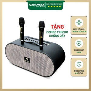 Loa Karaoke Xách Tay Nanomax X-18 Bass Đôi 16cm 350w