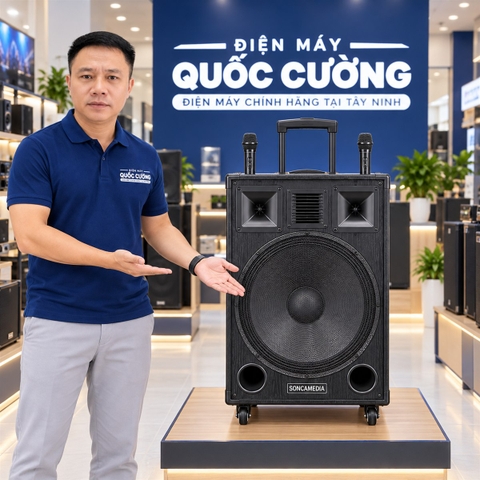Loa karaoke kéo SONCAMEDIA KB39neo 80W kèm 2 micro