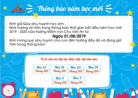 Thông báo năm học mới