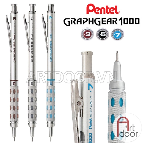 Bút chì bấm PENTEL Graphgear 1000 thân thép giấu ngòi PG10 (đủ size)