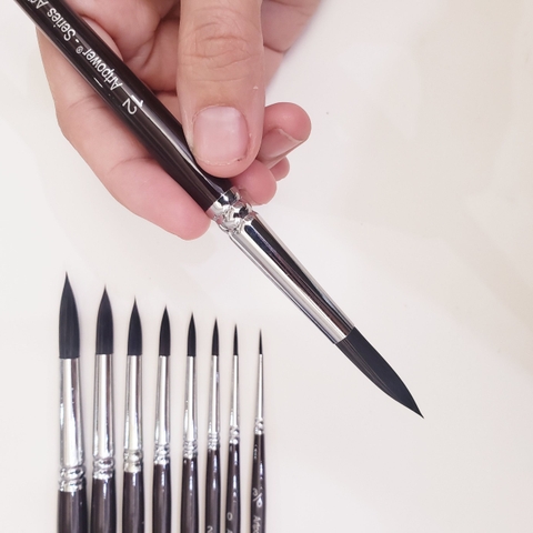 Cọ vẽ đầu Tròn màu nước ARTPOWER lông Sói (A688)