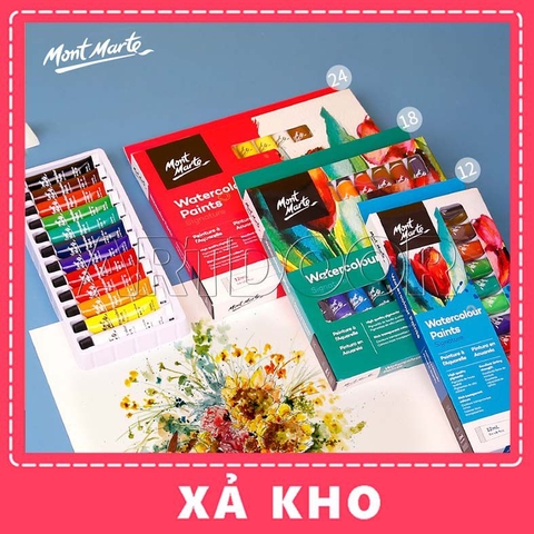 Bộ màu Nước MONT MARTE Signature Tuýp 12ml (tặng kèm cọ) - [xả kho]