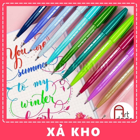 Bút màu viết thư pháp PENTEL Fude Touch (cây lẻ) - [xả kho]