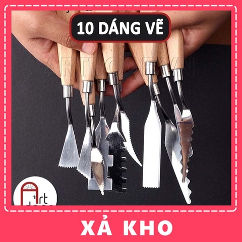 Bay pha màu KUELOX vẽ tranh, đắp màu cán Gỗ xịn (no.J) - [xả kho]