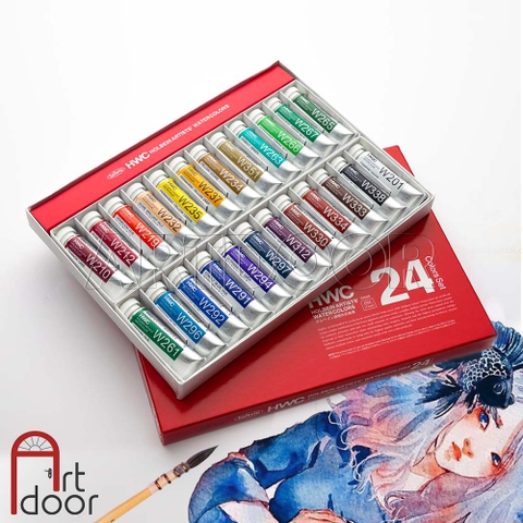 (HÀNG ẨN) Bộ màu Nước Tuýp HOLBEIN Artist 12/ 24 màu 15ml (hộp giấy)