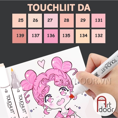 Bút marker TOUCHLIIT 6 (màu Da) vẽ da người, truyện tranh, manga, minh họa