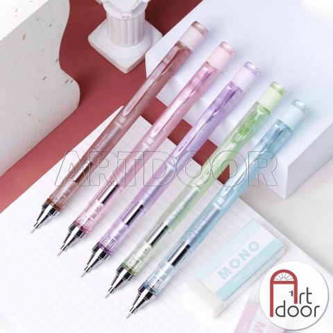 Bút chì kim bấm TOMBOW Glass trong suốt (đầu 05mm) dòng Mono Graph bấm, lắc đẩy ngòi