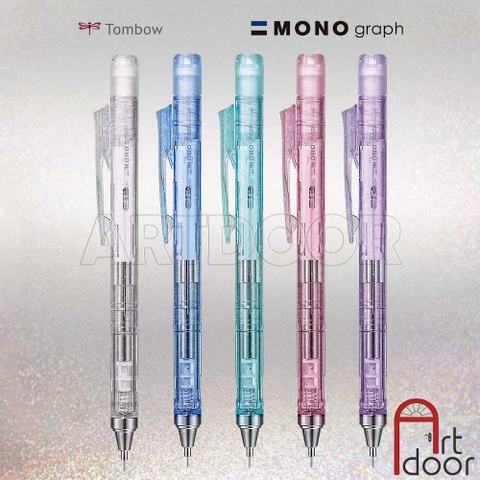 Bút chì kim bấm TOMBOW Shimmer Limited trong suốt ánh Nhũ (đầu 05mm) dòng Mono Graph bấm, lắc đẩy ngòi