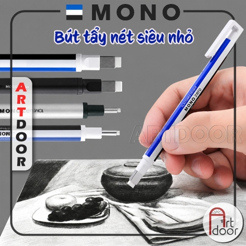Bút gôm tẩy chì TOMBOW Mono Zero (Tròn/ Dẹt) cao cấp tẩy sạch chi tiết siêu nhỏ