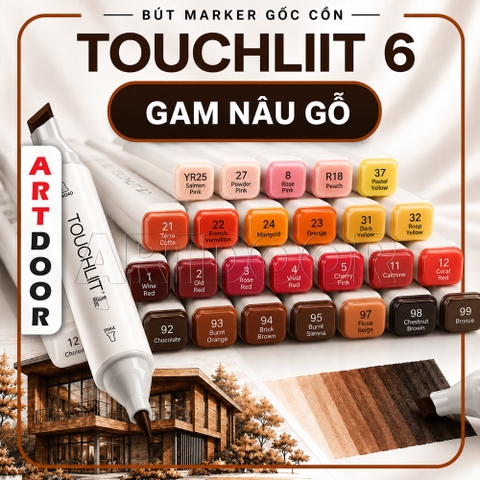 Bút marker TOUCHLIIT 6 (số 0~120) diễn họa kiến trúc, đô thị, đồ án nội thất