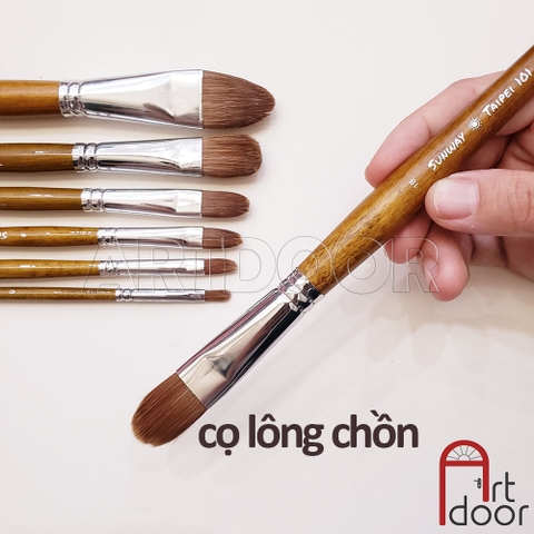 Cọ vẽ đầu Oval SUNWAY Taipei 101 lông Chồn Mix (B399)