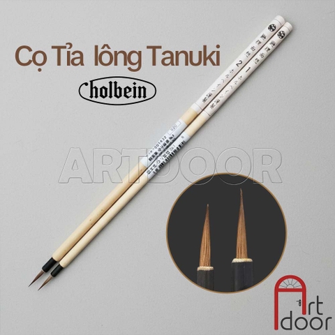 Cọ vẽ đầu Tỉa thư pháp HOLBEIN Yuri Mensou lông Tanuki Nhật Bản