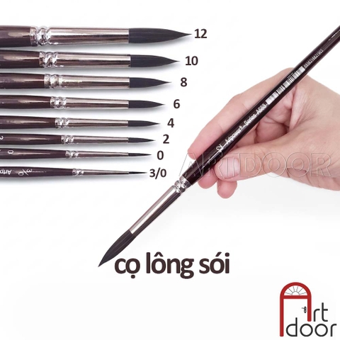 Cọ vẽ đầu Tròn màu nước ARTPOWER lông Sói (A688)