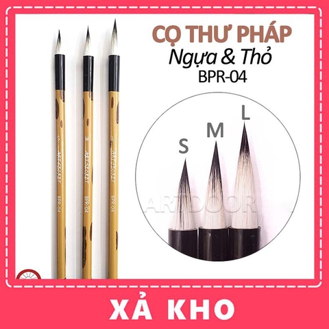 Cọ vẽ đầu Tròn thư pháp ART SECRET lông Ngựa Thỏ (BPR04) - [xả kho]