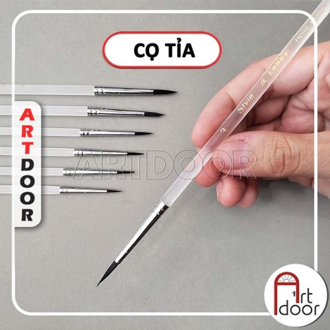 Cọ vẽ Tỉa nét mảnh LOHEV (thân Trong) tập vẽ màu Nước, Acrylic, Gouache, đất sét, số hoá