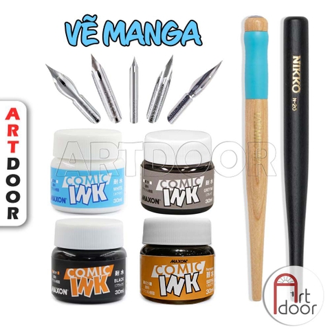 Bút sắt vẽ manga HOLBEIN Nikko cao cấp Nhật Bản, mực vẽ, giấy vẽ truyện tranh (món lẻ)
