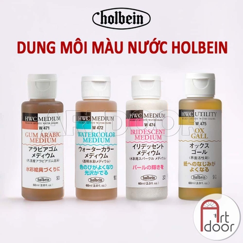 Dung môi màu Nước HOLBEIN tạo Nhũ, Trong, Mượt màu hơn (60ml)