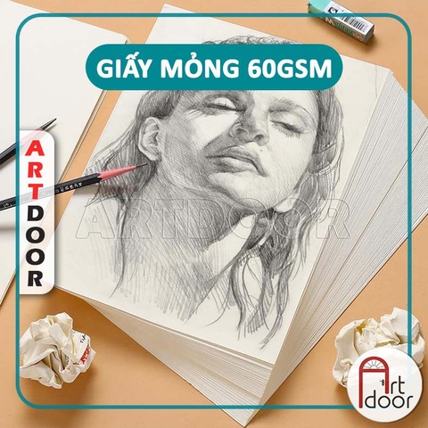 Giấy binh bài BÃI BẰNG A3/ A2  vẽ hình họa (Rất Mỏng 60gsm) vẽ nháp sau đó scan lại