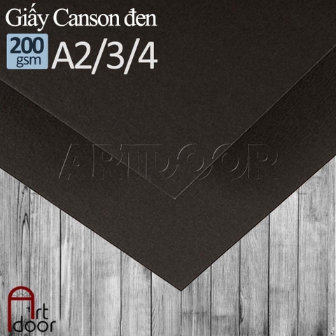 Giấy vẽ màu CANSON khổ lớn A4/ A3/ A2 giấy Đen dày 200gsm (trơn) - [HỎA TỐC HCM]