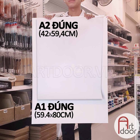 Giấy vẽ màu nước CANSON khổ lớn A1/A2/A3/A4 dày 220gsm (vân ngang) - [HỎA TỐC HCM]
