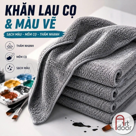 Khăn lau màu vẽ (20*20cm) học vẽ màu nước, poster, gouache, luyện thi trang trí màu