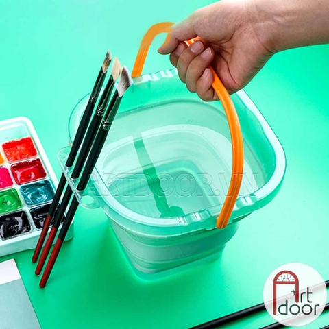 Khay Xô rửa cọ HIMI MIYA gấp gọn đựng nước để vẽ màu nước, pentel poster, gouache, acrylic