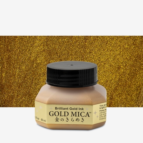 Mực vẽ kháng nước KURETAKE Mica Gold (60ml) vẽ truyện tranh manga, thư pháp