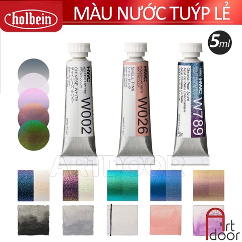Màu Nước Tuýp HOLBEIN hạng hoạ sĩ 5ml lẻ (Đen/ Trắng/ Nhũ/ Pastel)