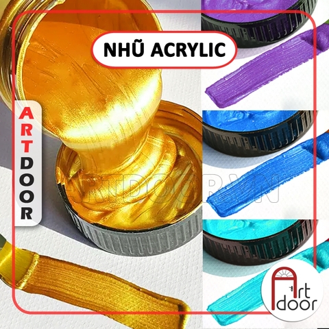 Màu vẽ Acrylic MONT MARTE (Nhũ/Vàng/Bạc) custom áo, vải, gỗ, kính, tô tượng, đất sét, số hóa