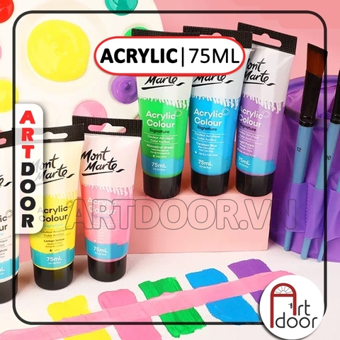 Màu vẽ Acrylic MONT MARTE Tuýp (75ml) custom áo, vải, gỗ, kính, tô tượng, đất sét, số hóa