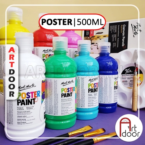 Màu vẽ Poster Paint MONT MARTE Hũ (500ml) luyện thi vẽ trang trí màu, học vẽ, tô tượng