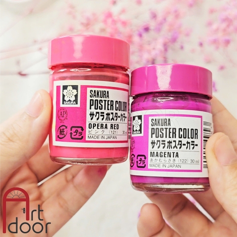 Màu vẽ Poster SAKURA hũ lớn (30ml) học vẽ trang trí màu, luyện thi kiến trúc mỹ thuật, pha cùng pentel poster