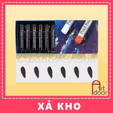 Màu vẽ Sáp Dầu họa sĩ PAUL RUBENS mềm đắp nổi - Thỏi Đen (6 cây) - [xả kho]