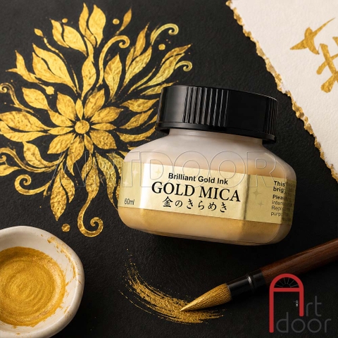 Mực vẽ Manga KURETAKE Mica Gold (60ml) nhũ vàng ánh kim