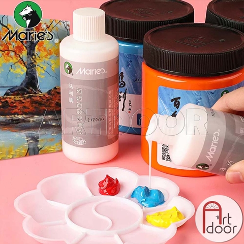 Pha loãng màu Acrylic MARIES (100ml) khắc phục màu khô đặc, làm lỏng mướt màu