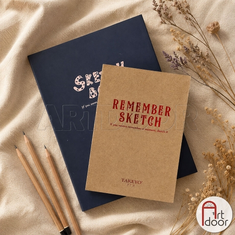 Sổ vẽ chì TAKEYO Remember Sketchbook may gáy mỏng 100gsm (vân mịn)