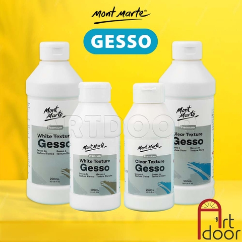 Sơn lót Acrylic MONT MARTE Gesso (chai lớn) giúp bám chắc, bền màu, dễ vẽ trên vải, nhựa, kính, gỗ, đá