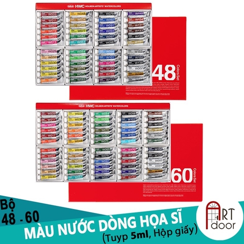 Bộ màu Nước Tuýp HOLBEIN Artist 5ml (hộp giấy) - 48 Màu