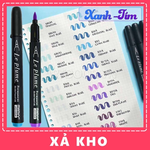 Bút Marker MARVY đầu brush mềm cây lẻ (số 610~797) - [xả kho]